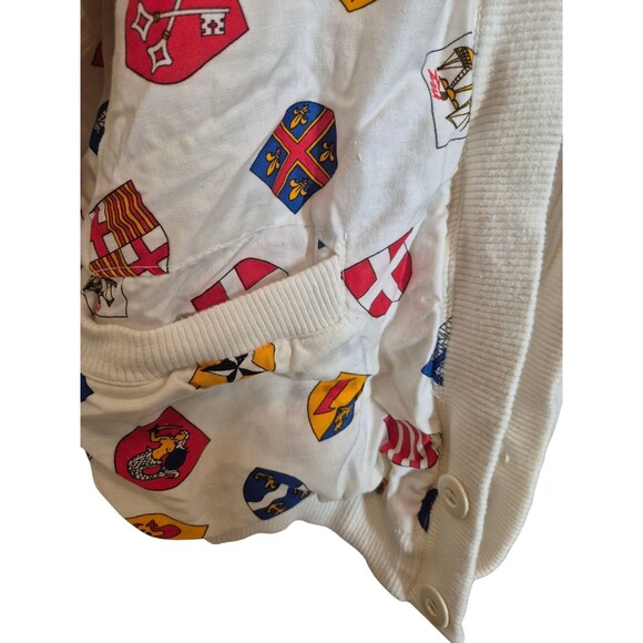 CLICK Paris France VTG Coat of Arms Heraldic Shield Print Cotton Bomber Jacket M - Picture 6 of 8